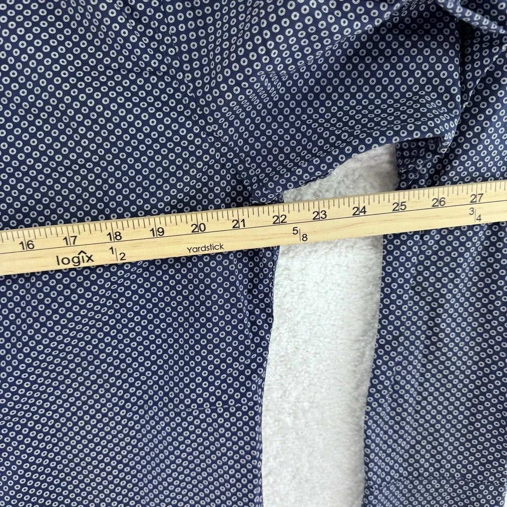 Banana Republic Luxe Poplin Untucked Slim Fit Button Up Shirt Mens Large Blue